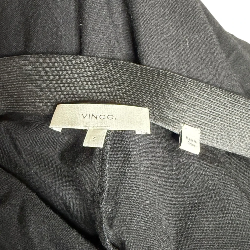 VINCE‎ Skirt Black Draped Lyocell Blend Women's Size Small Ruched Jersey Knit